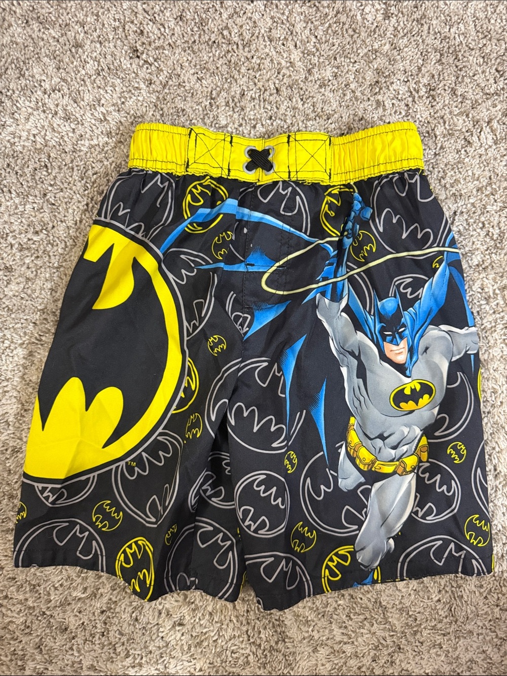 Batman Black, Yellow & Blue Graphic Swim Shorts Size 7